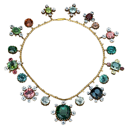 From super short to extremely long, and made from any material imaginable, necklaces are often the most dramatic statement pieces in jewelry collections. From super short to extremely long, and made from any material imaginable, necklaces are often the most dramatic statement pieces in jewelry collections.