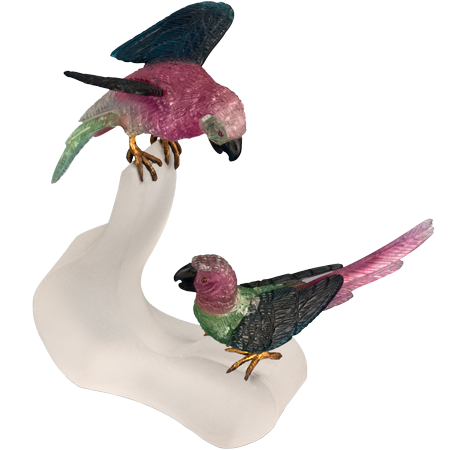 Tourmaline Parrot Carvings